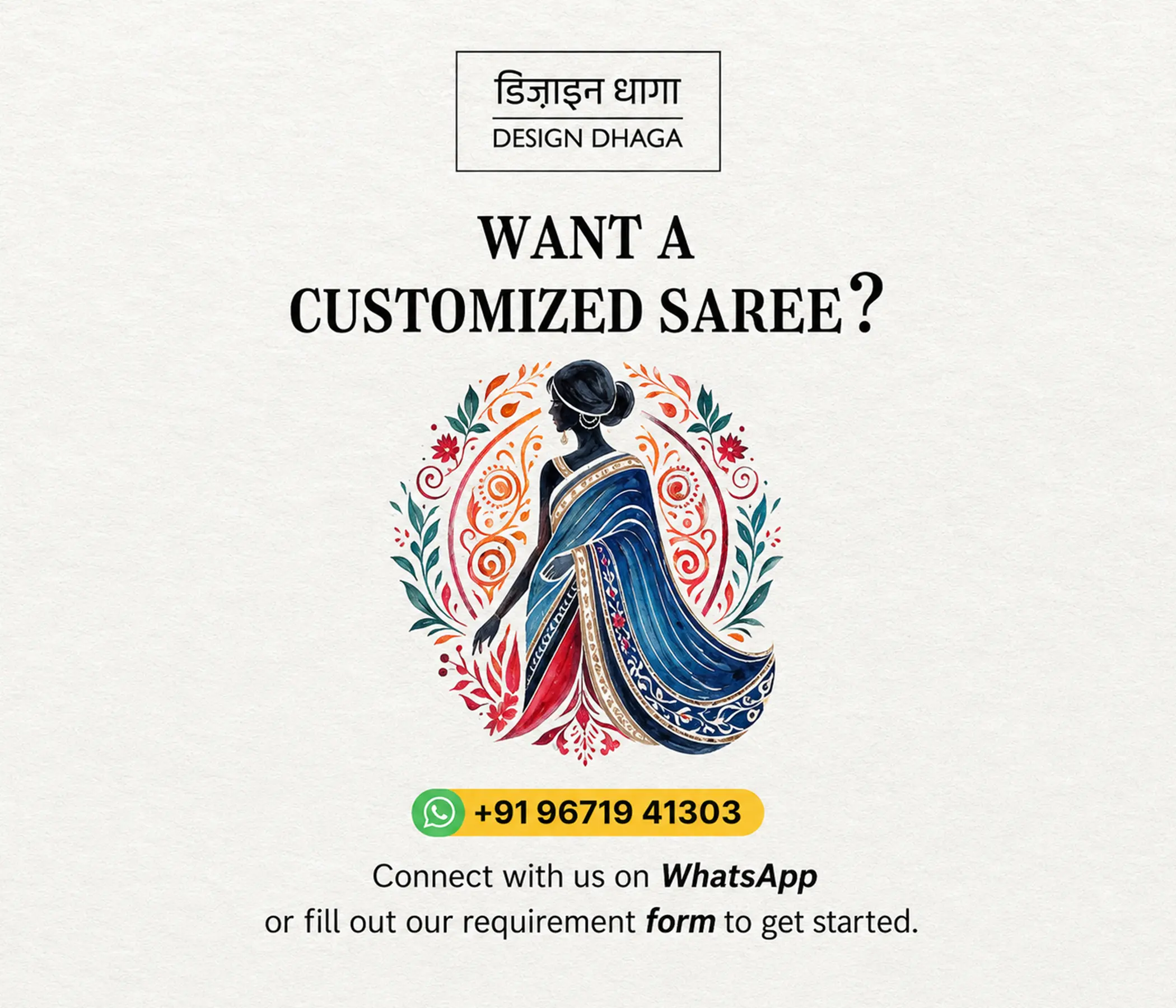 Hand-Painted Pristine White Organza Saree with Pink Lotus Motifs
